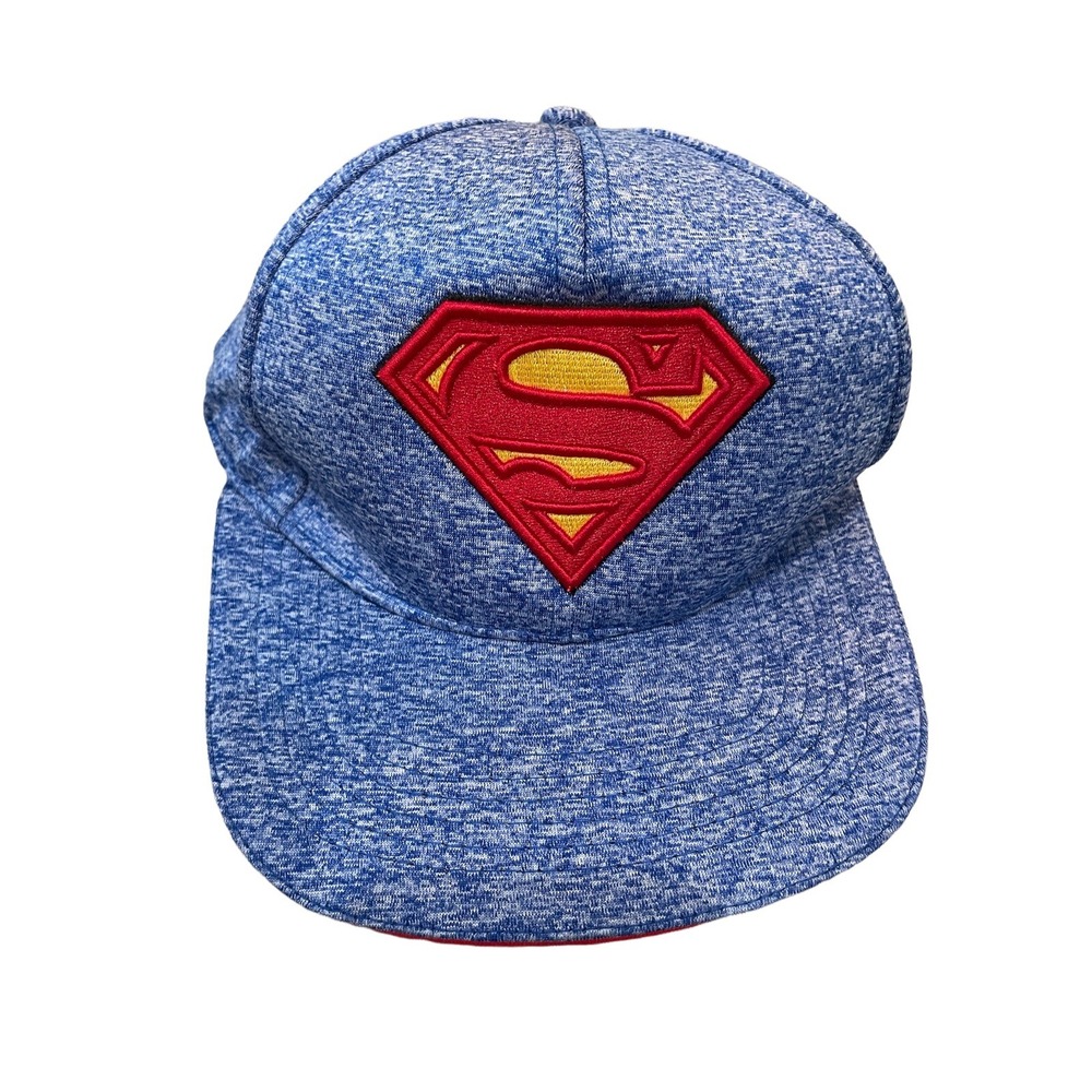 Superman Snapback Hat‎ Cap DC Comics Light Blue Heather Active Wear Adjustable